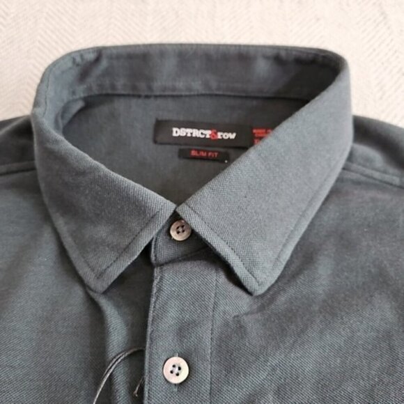 Dstrct & Row Casual Shirt Men's Size XL Hunter Green Long Sleeve Slim Fit NWT - Picture 7 of 16